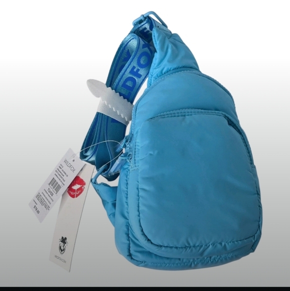 Wildfox 💋 Parachute Crossbody Sling Bag (Aqua 🩵) - Picture 10 of 10